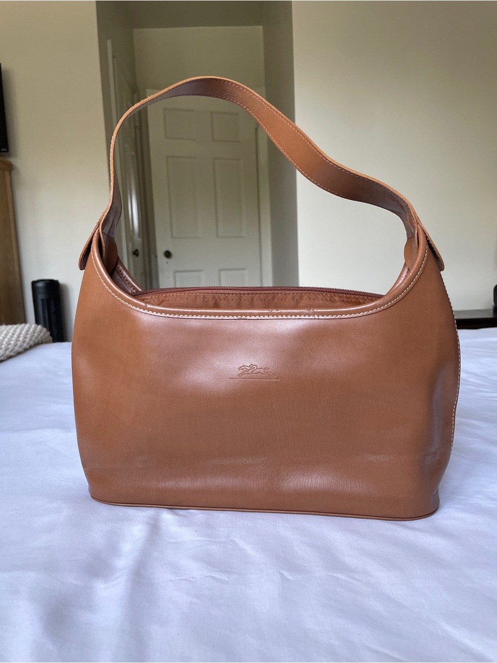 Longchamp Tan Leather Shoulder Bag